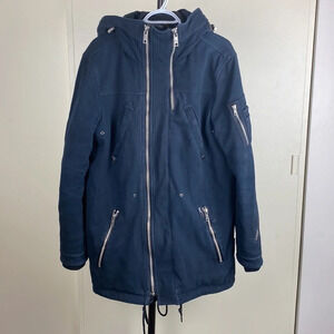 Shabby chic Khujo vintage zip  up moto military field jacket size large